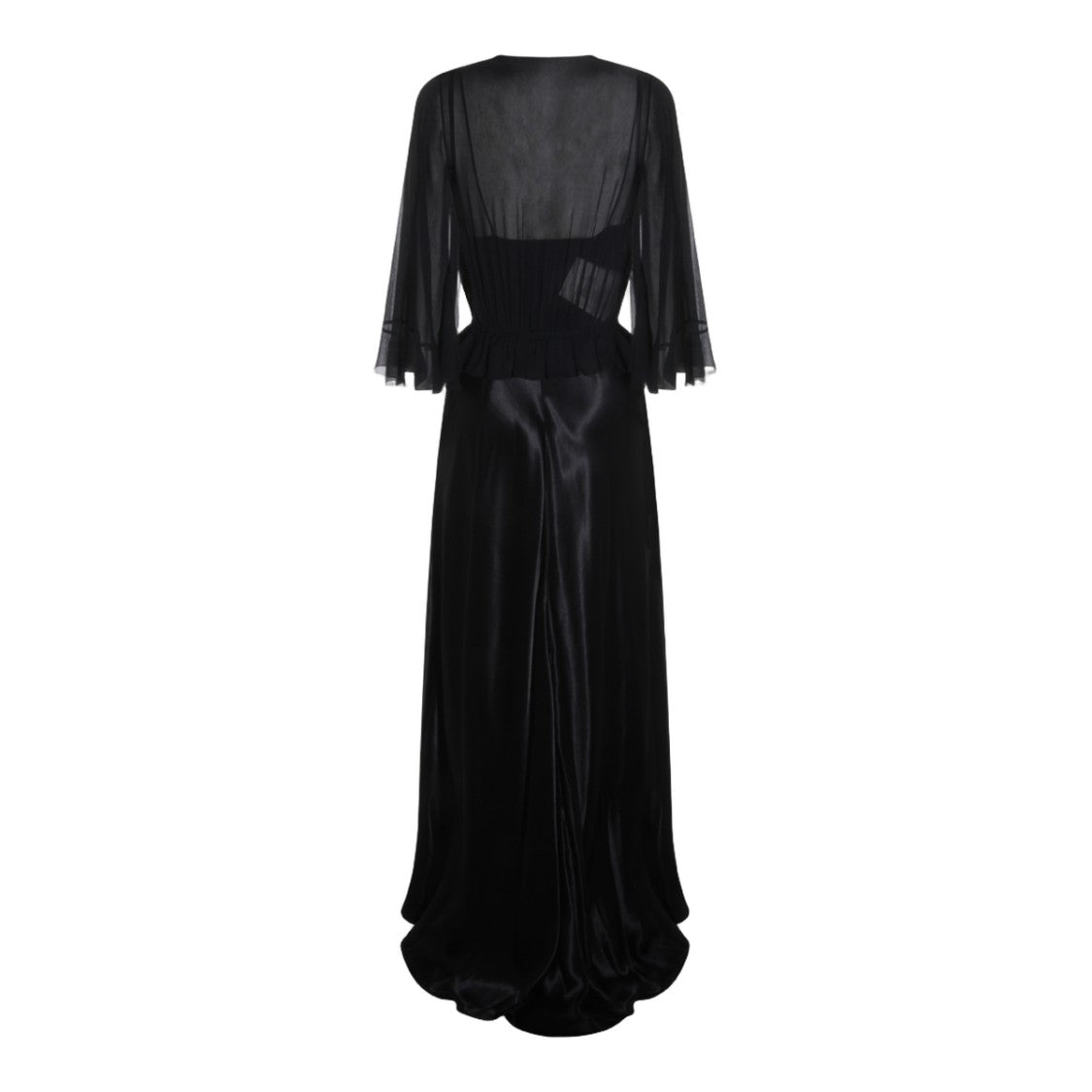 Alberta Ferretti Fitted Black Midi Dress