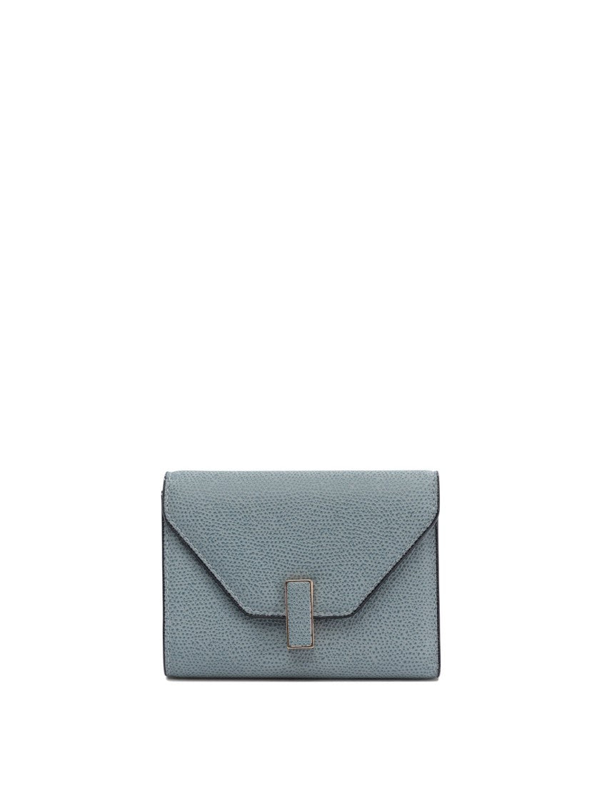 Valextra Textured Blue Leather Valextra Wallet
