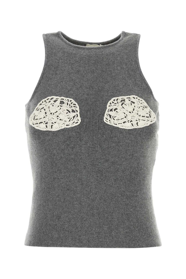 Magda Butrym Grey Cashmere Tank Top