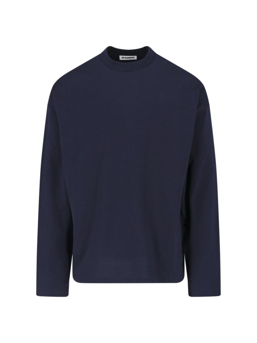 Jil Sander Black Crewneck Long-Sleeve Cotton T-Shirt