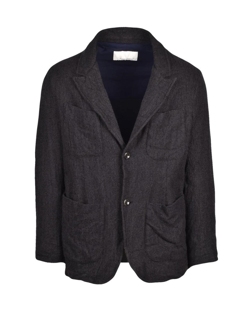 Original Vintage Style Grey Crinkled Virgin Wool Jacket