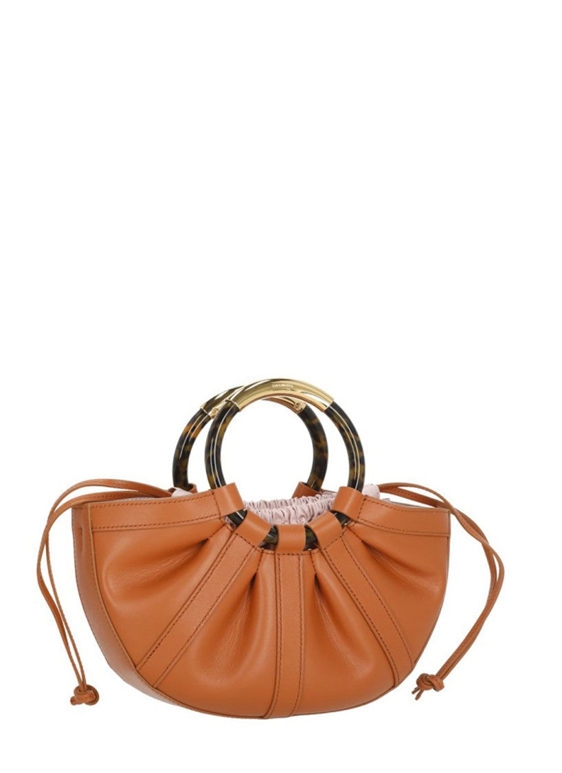 Coccinelle Soft Gathered Leather Medium Shoulder Bag With Two Rigid Handles