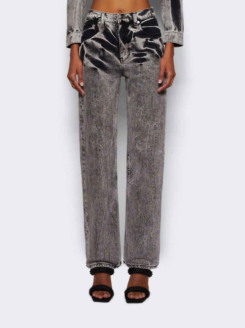 Alexander Wang Ez Embroidered Jeans Black Acid Crush