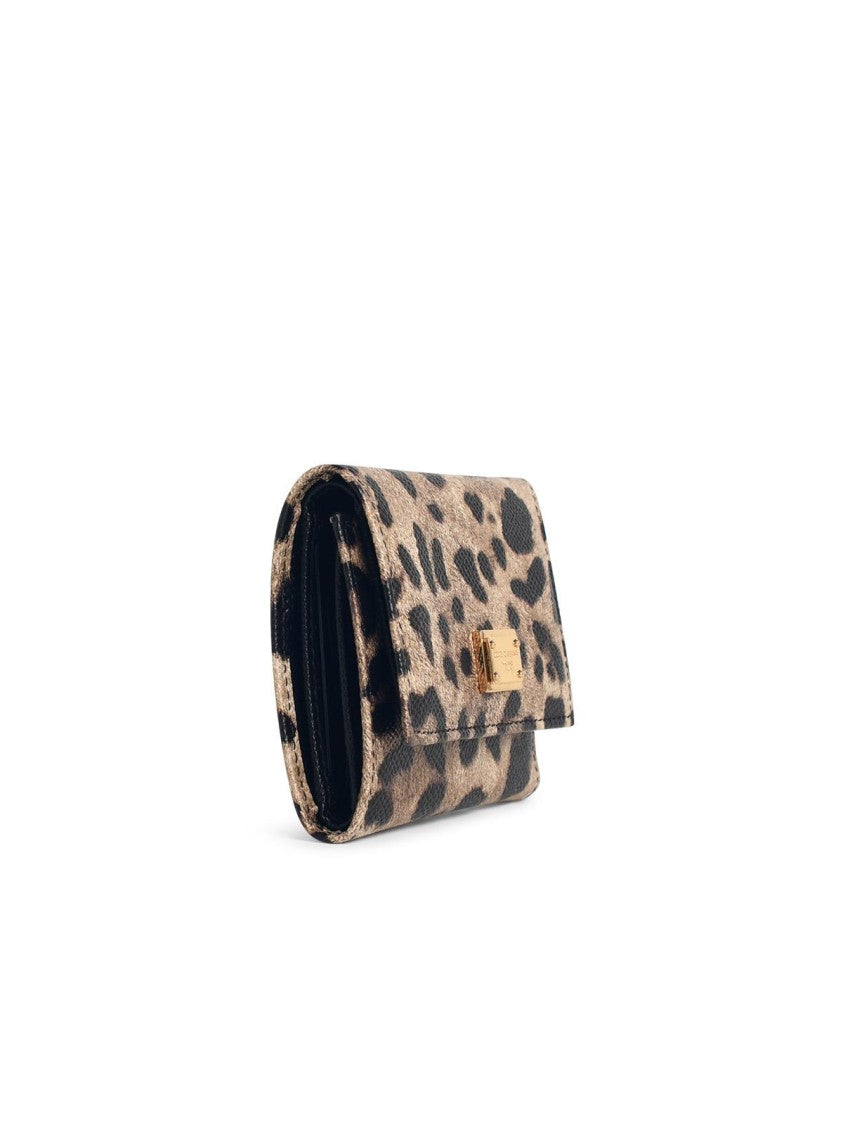 Dolce & Gabbana 'Dauphine' Leopard Leather Portafolgio