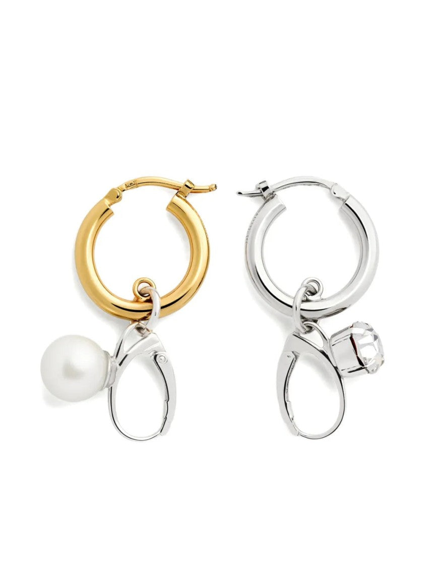Mm6 By Maison Margiela Embellished Hoop Earrings