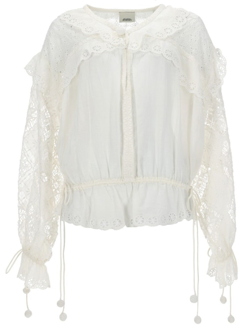 Isabel Marant Nowana Cotton-Silk Lace Blouse