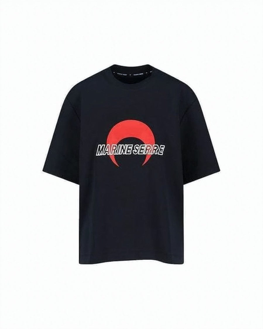 Marine Serre White Red Crescent Graphic Cotton T-Shirt