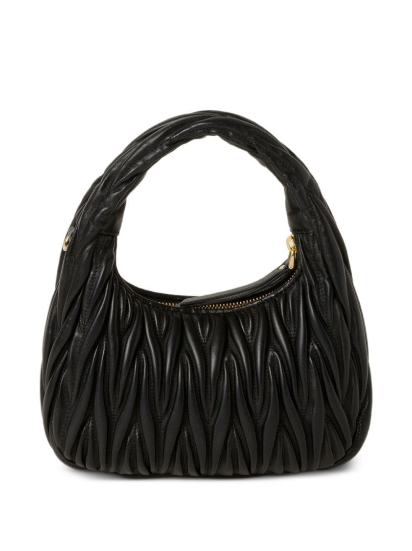 Miu Miu Black Ruched Lambskin Handbag