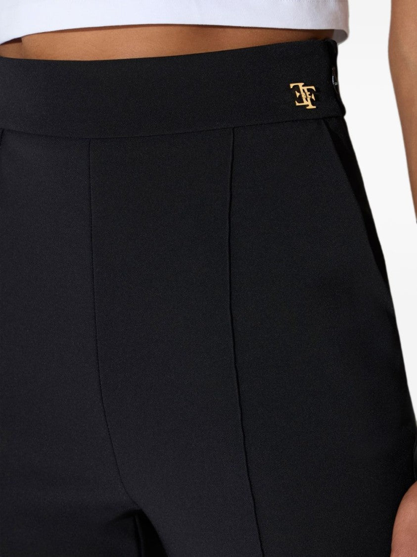 Elisabetta Franchi Black Tailored Technical Fabric Pants