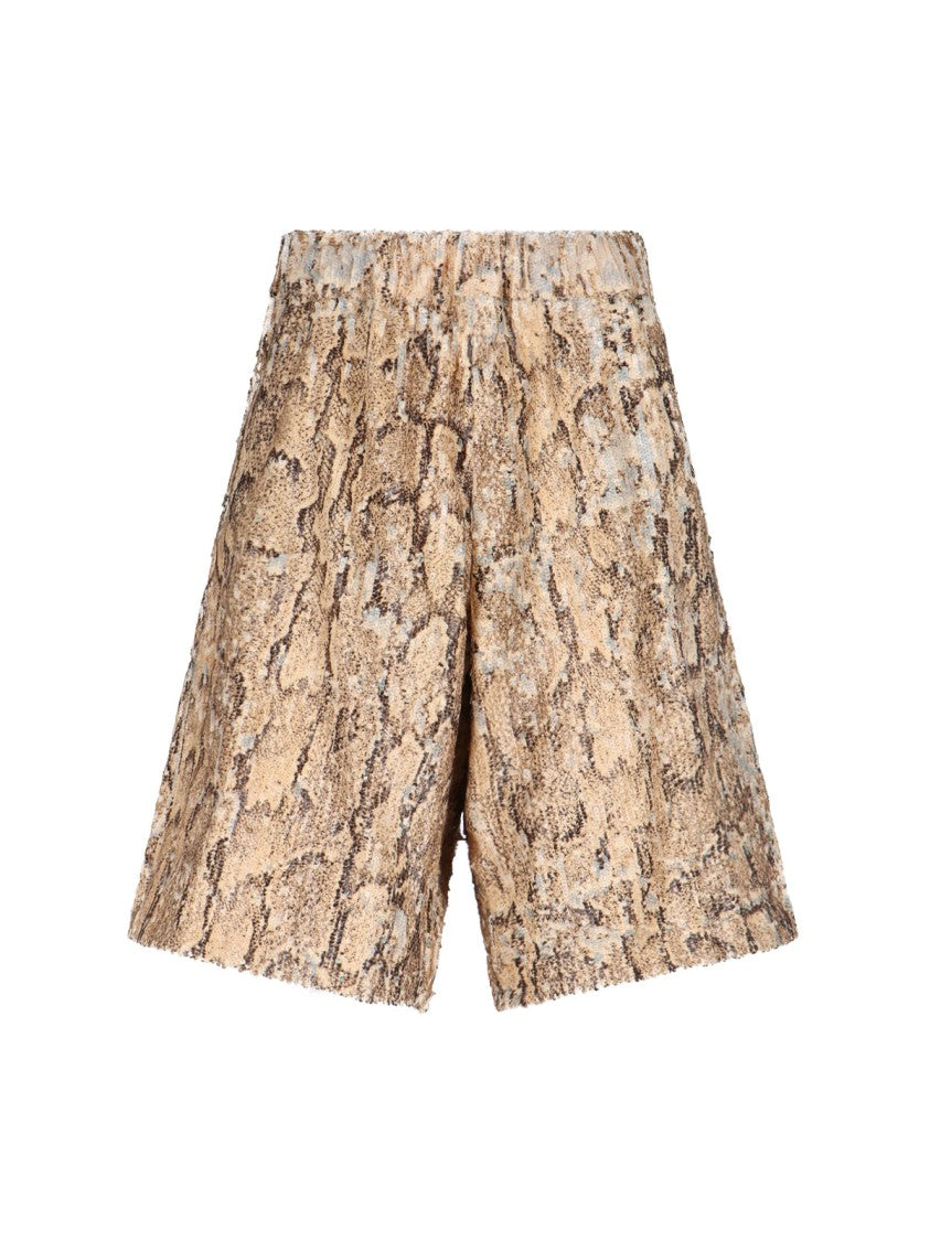 Dries Van Noten Beige Cotton Trousers With All-Over Viscose Sequins