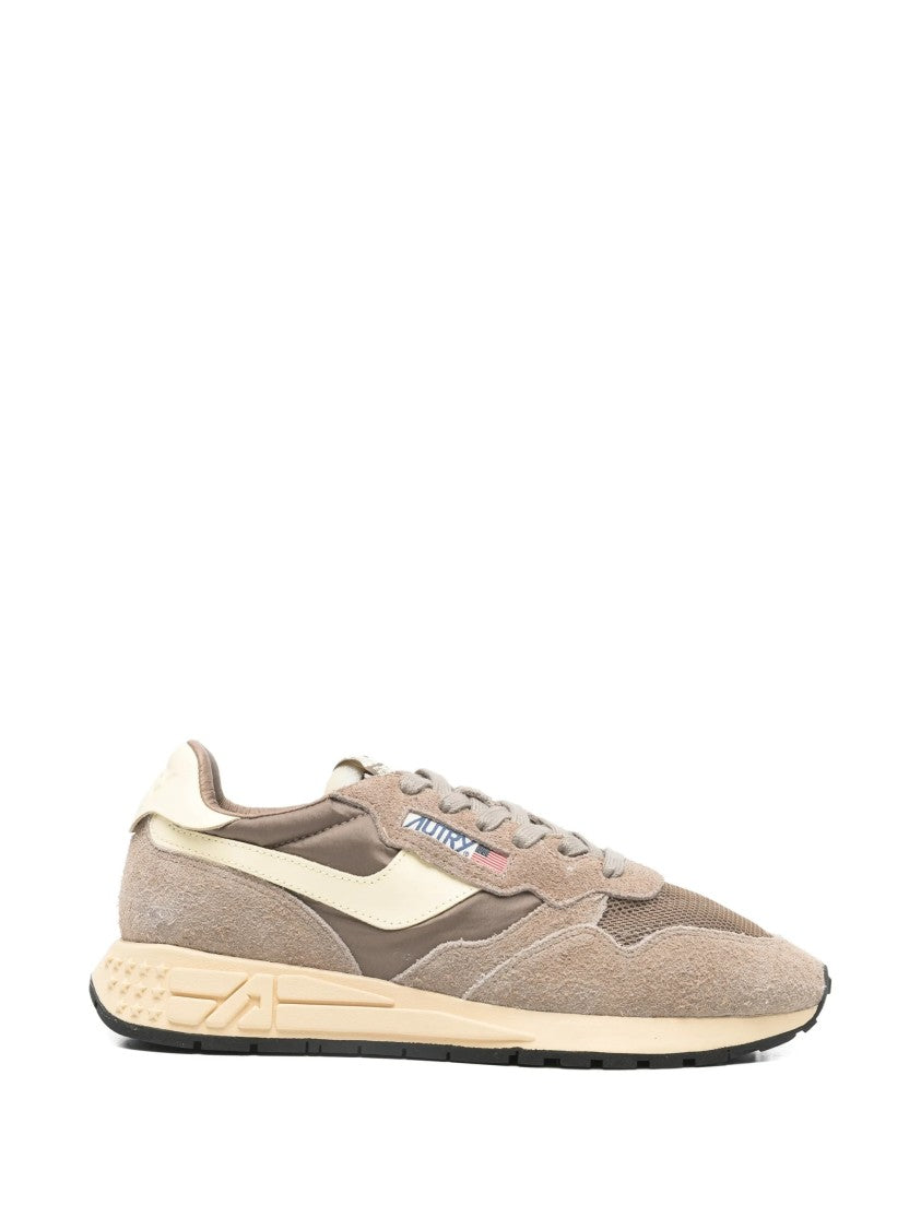 Autry Beige Reelwind Low Suede Mesh Sneakers