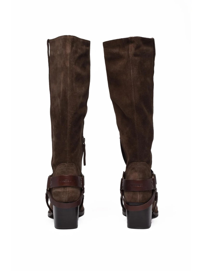 Janet & Janet Brown Suede Buckle Boots