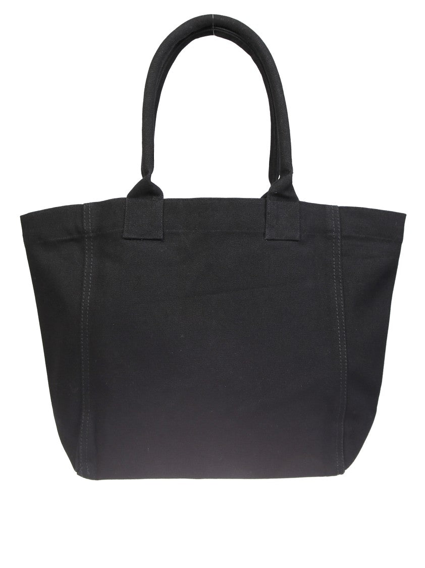 Isabel Marant Étoile Structured Black Cow Leather Tote With Subtle Logo