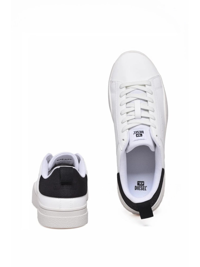 Diesel White Rubber Two-Tone Sneakers