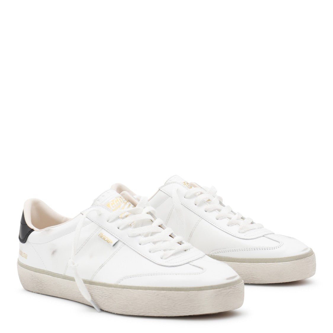 Golden Goose White And Black Leather Soul Star Sneakers