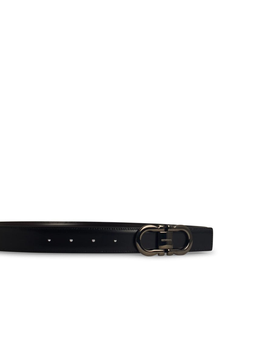 Salvatore Ferragamo Reversible Black Calfskin Belt