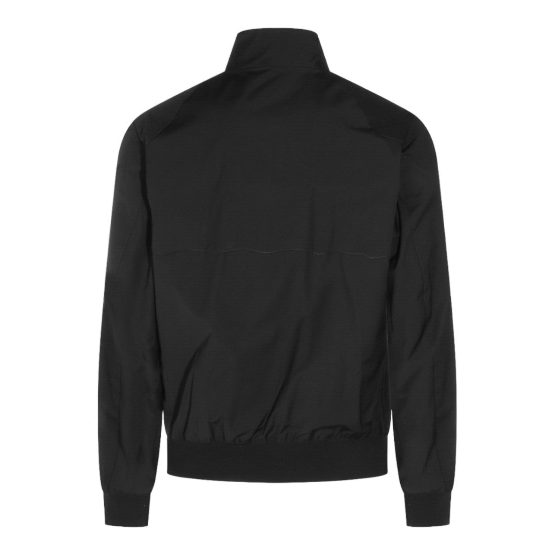 Baracuta Minimalist Black Jacket With High Collar And Zipper Closure