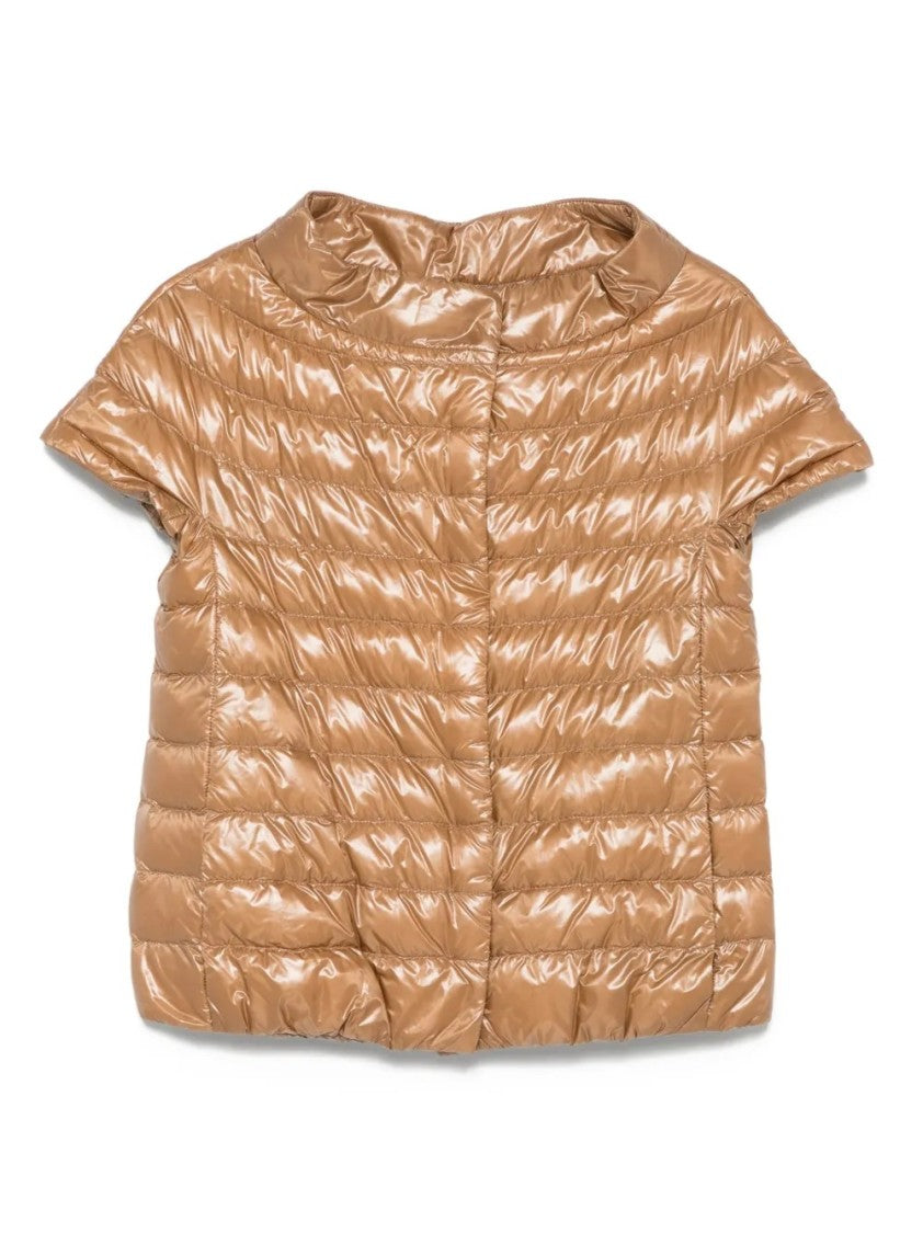 Herno Glossy-Finish Short-Sleeved Puffer Jacket