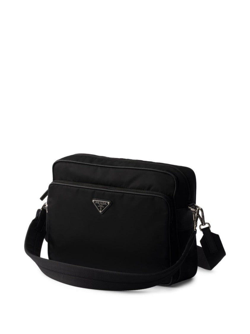 Prada Black Re-Nylon Saffiano Leather Shoulder Bag