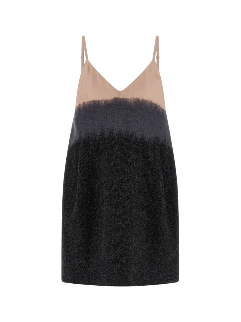Tela Abito Nikolas Color-Block Sleeveless Wool Mini Dress