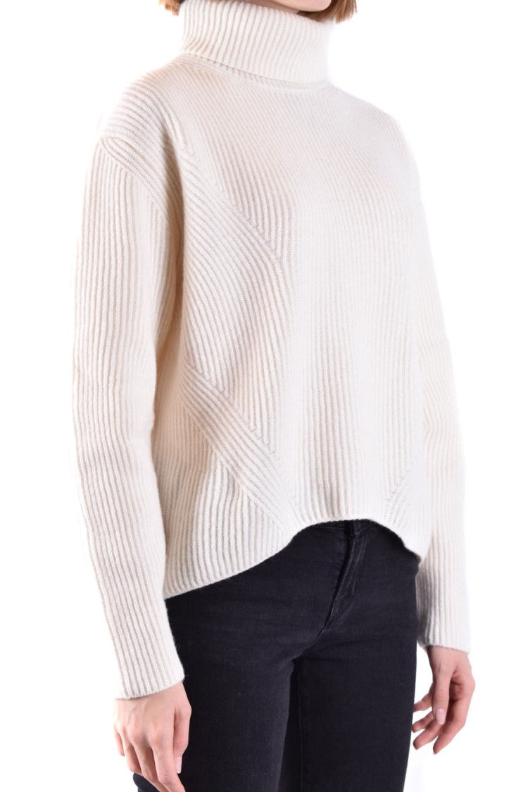 Pinko Ribbed Knit Sweater High Turtleneck Boxy