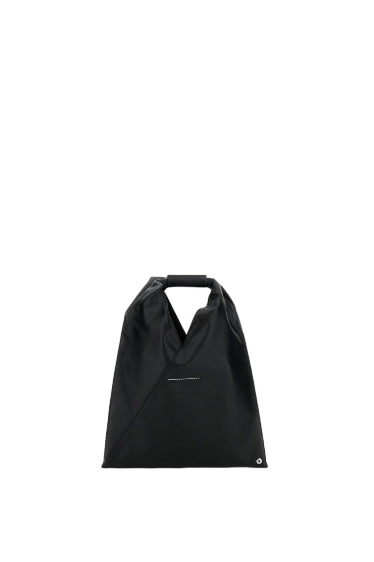 Mm6 By Maison Margiela Black Small Classic Japanese Leather Handle Bag