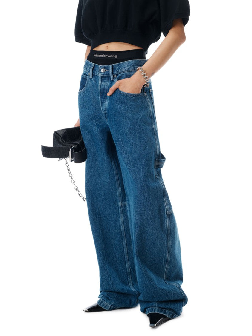 Alexander Wang Mid Rise Oversized Denim Trousers