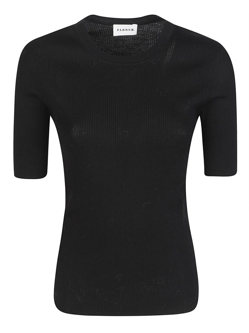 P.A.R.O.S.H. Leila Ribbed Wool Short Sweater