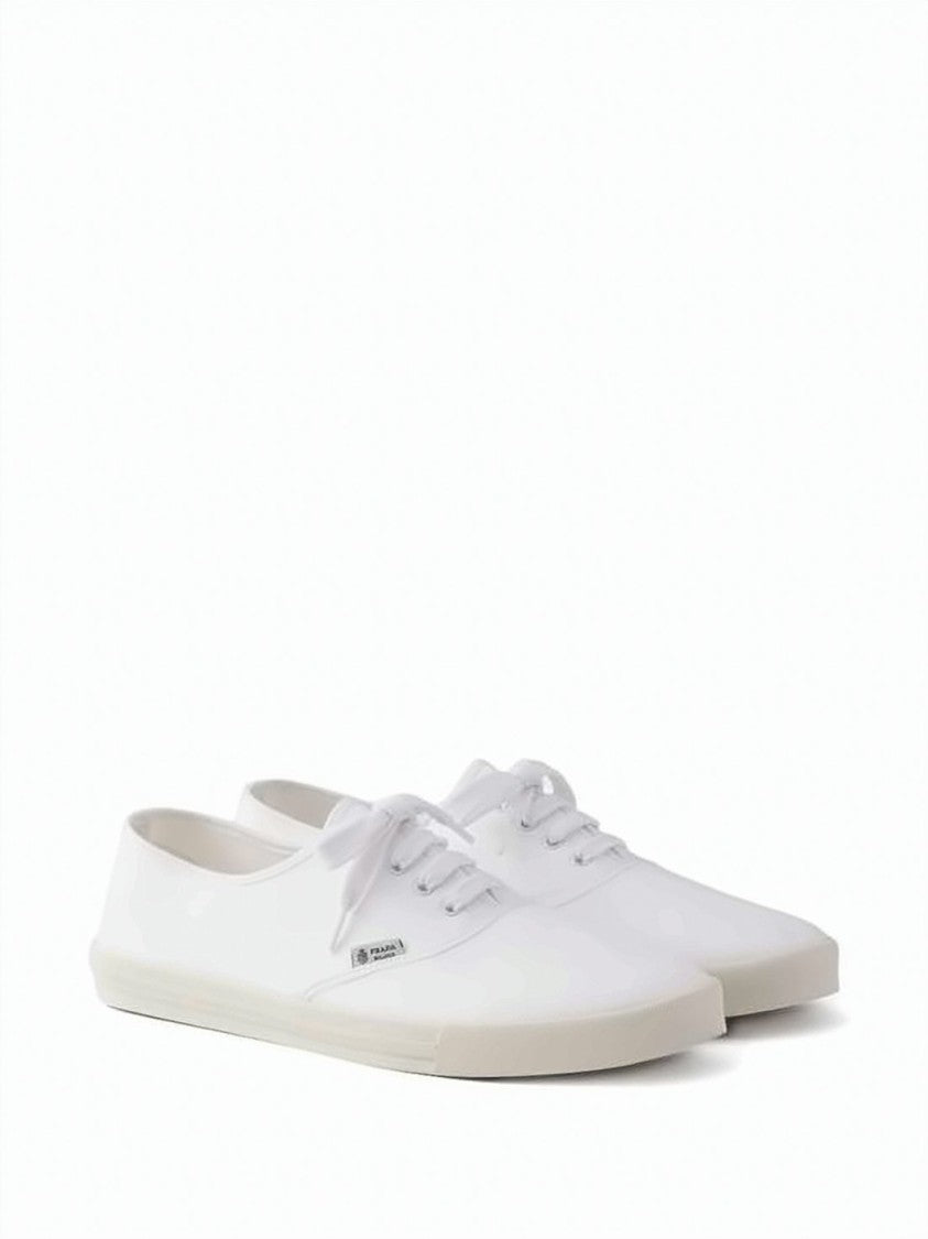Prada Low-Top Sneakers In Smooth Cotton Fabric With Design