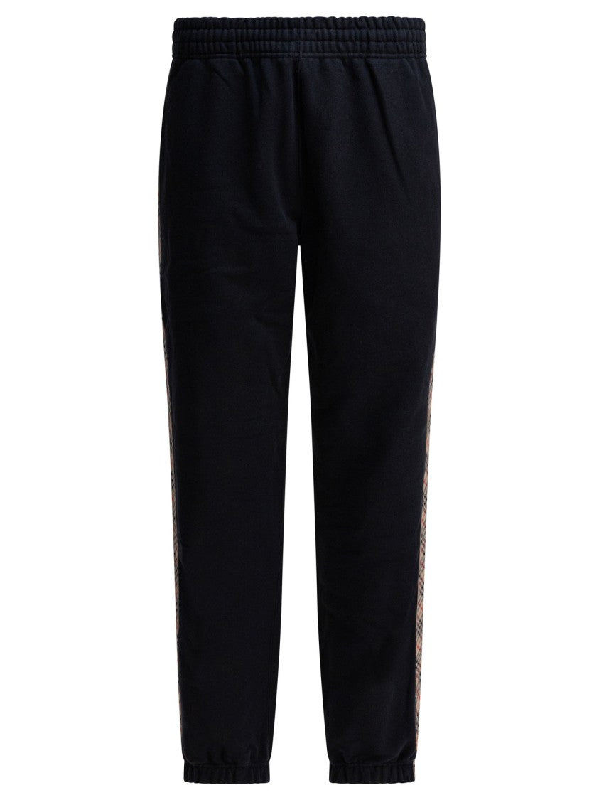 Burberry Check Trim Trousers With Mid-Rise Design