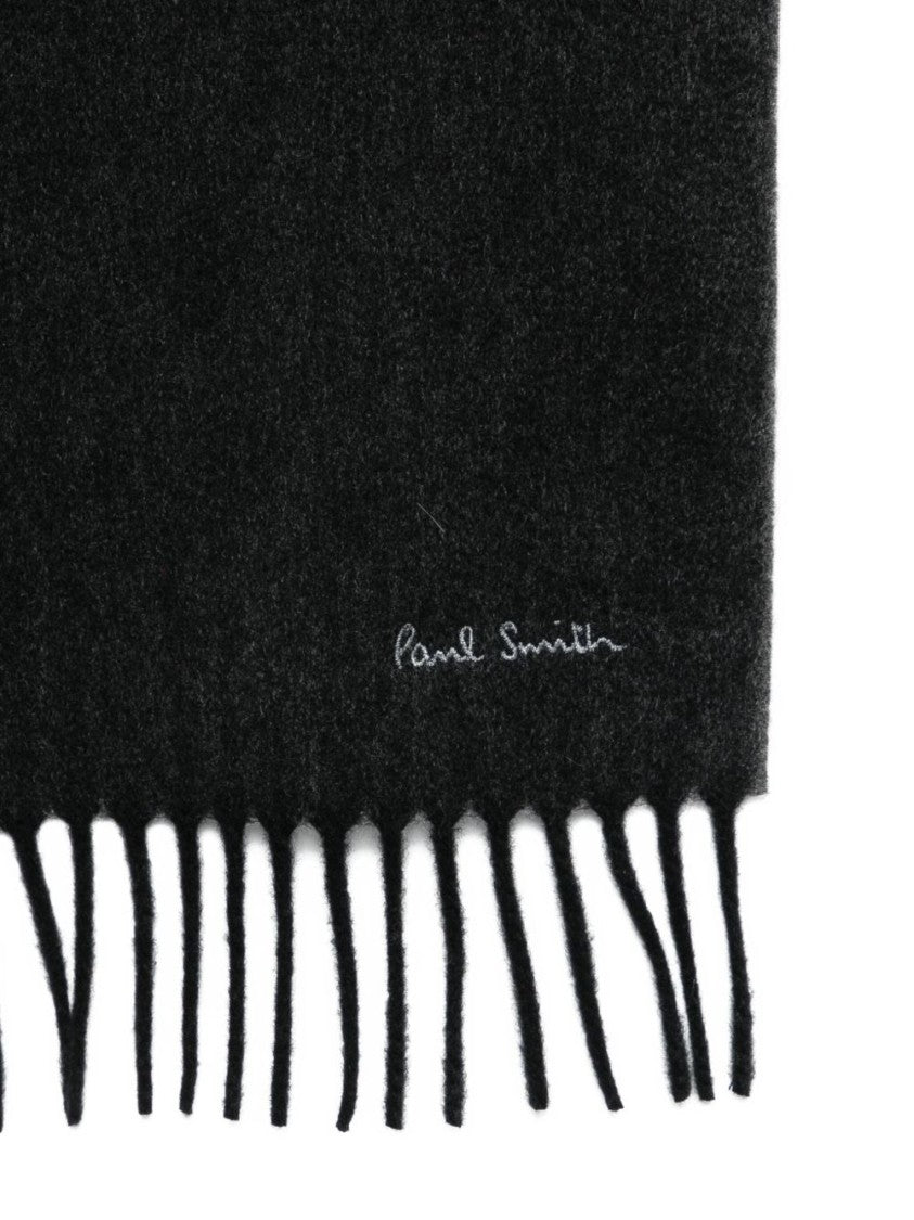 Paul Smith Fringed Cashmere Scarf With Accents