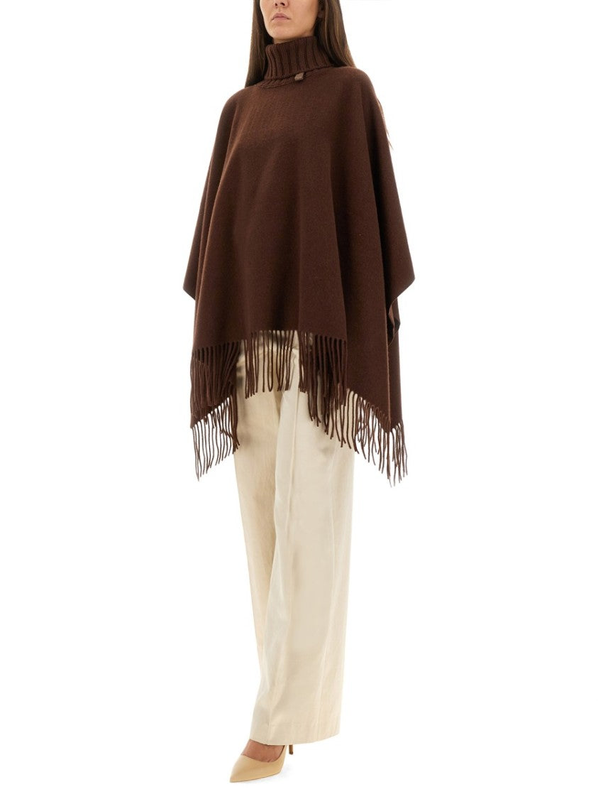 Fabiana Filippi Luxurious Brown Poncho