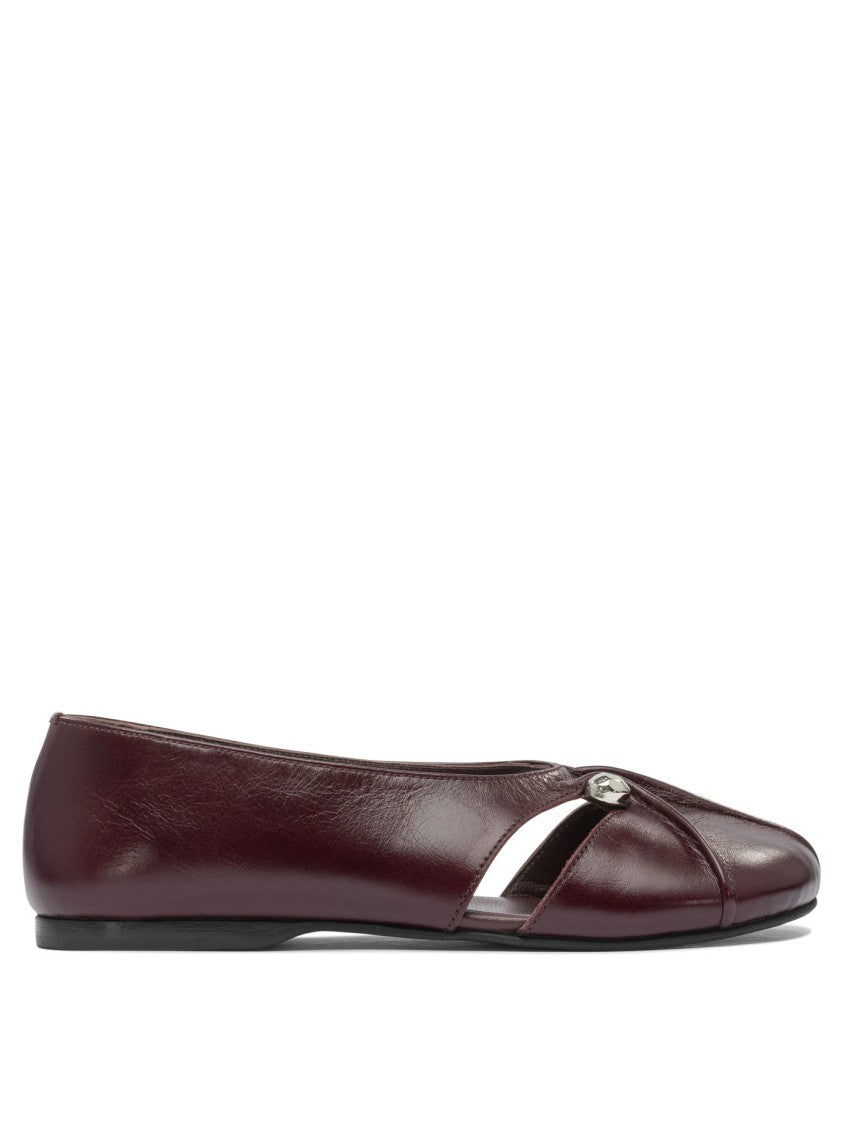 Alohas Ravena Rift Burgundy Leather Ballet Flats