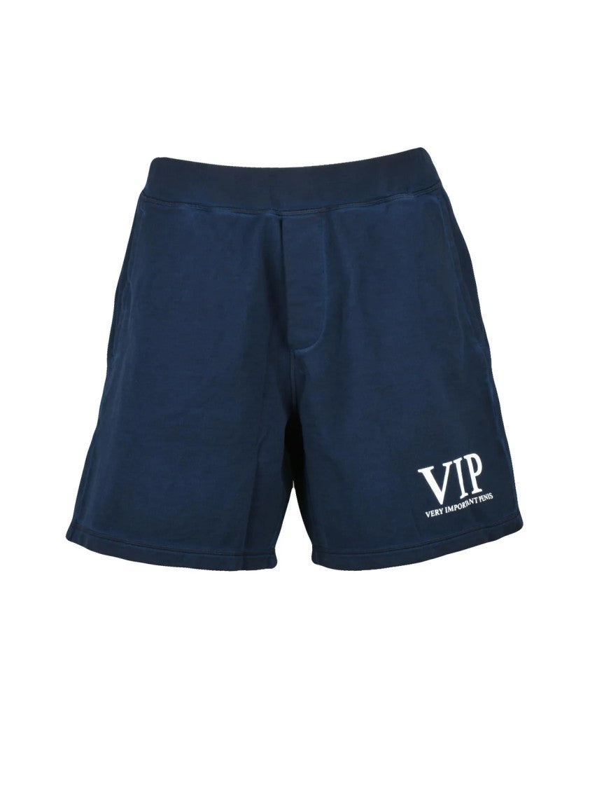 Dsquared2 Blue Cotton Sweatshirt Shorts
