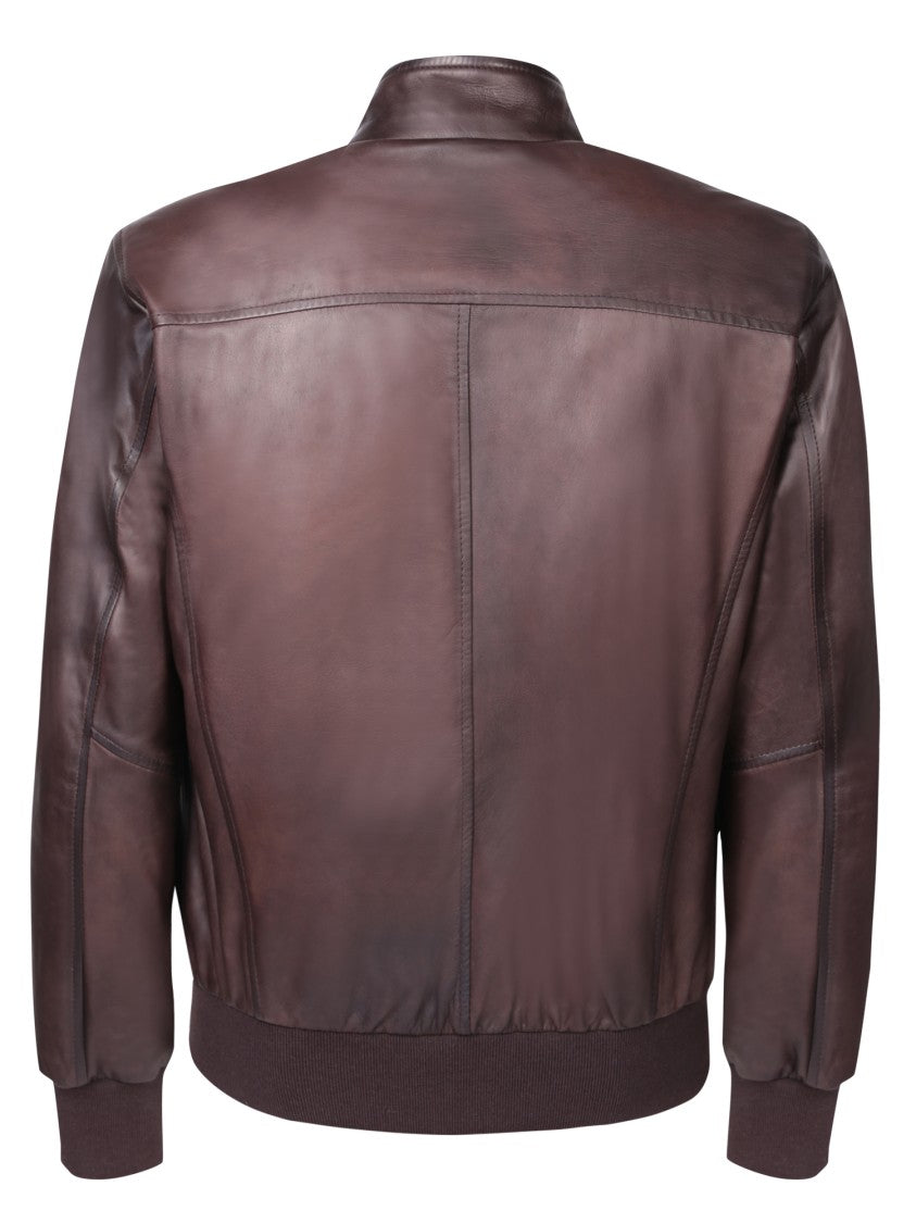 Dell'oglio Brown Bomber Jacket