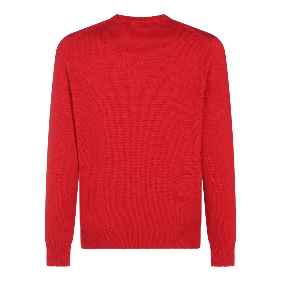 Malo Finely Knit Red Cashmere Sweater With Crew Neckline