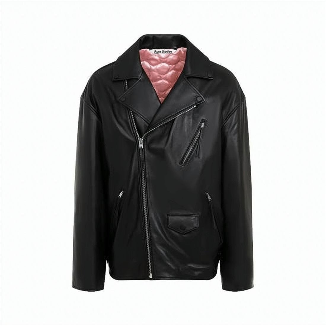 Acne Studios Biker-Style Black Lamb Leather Jacket