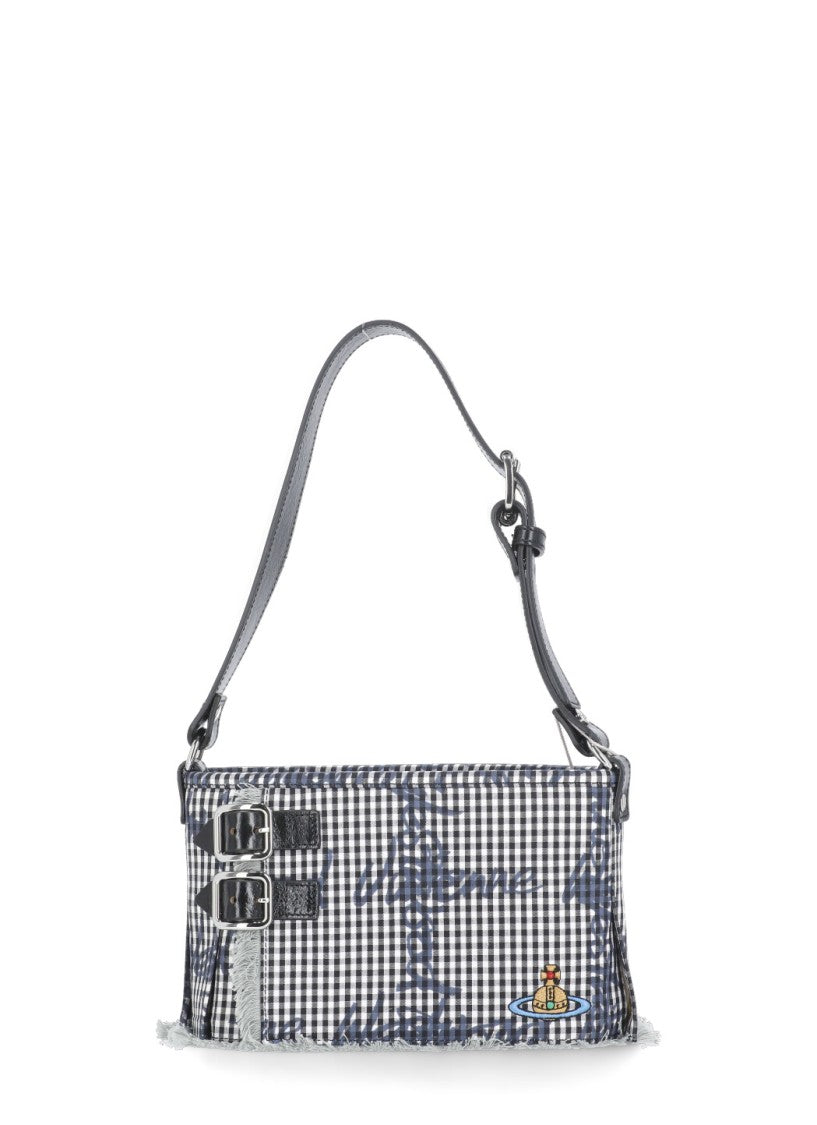Vivienne Westwood Check Pattern Cotton Shoulder Bag
