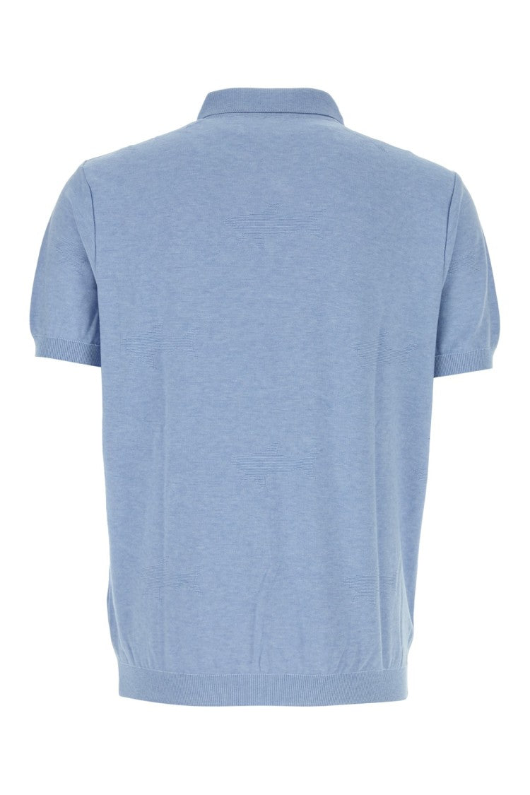 Paul & Shark Classic Blue Linen Polo With Textured Finish