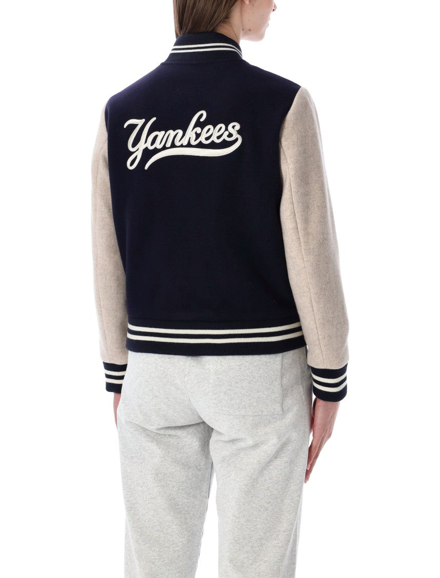 Sporty And Rich Yankees Curve Short Varsity Jacket
