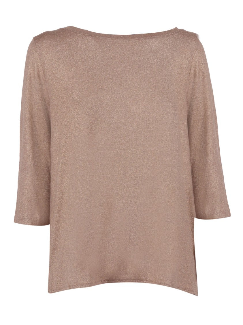 Filatures Du Lion Coffee Latte Boat Neck Top