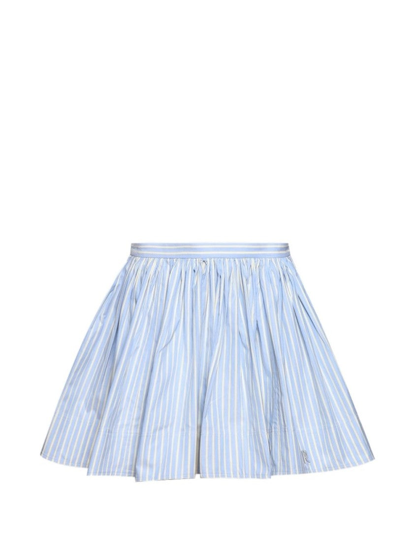 Rabanne Blue Cotton Cropped Skirt