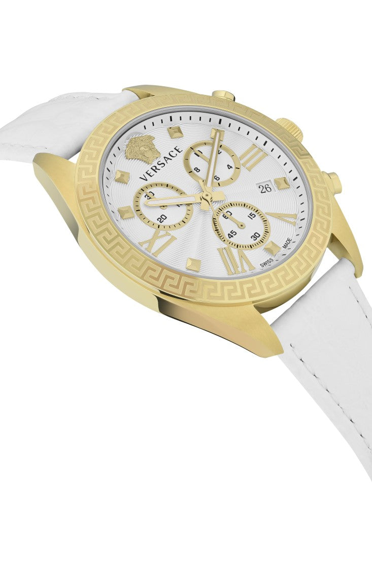 Versace Greca Chrono Leather Watch
