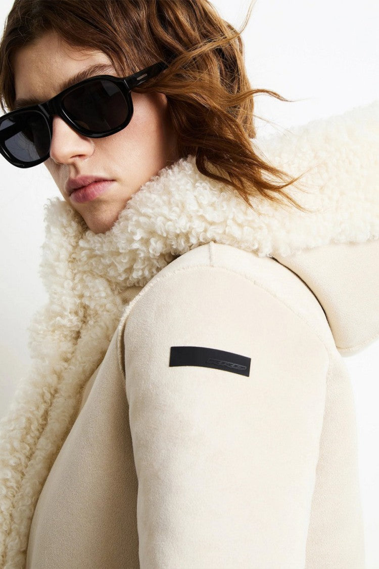 Rrd Cream Curly-Pile Hooded Jacket