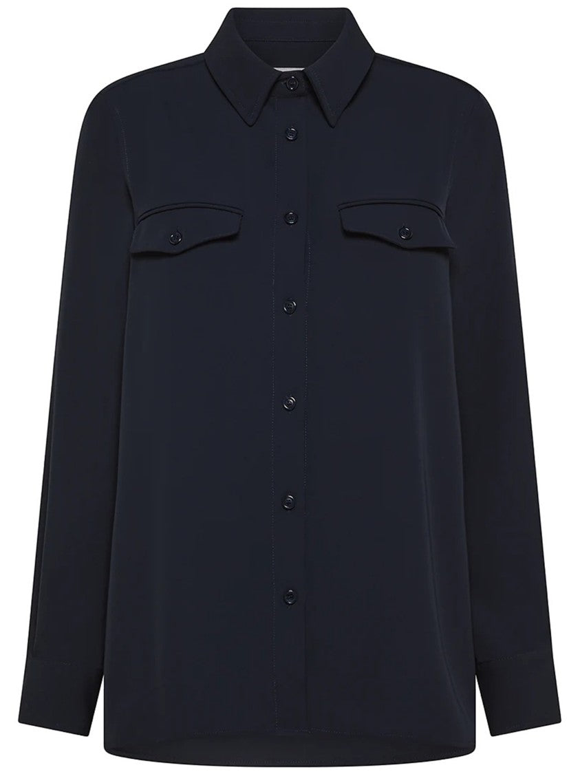Cruna Black Button-Down Flap Pocket Cotton Overshirt