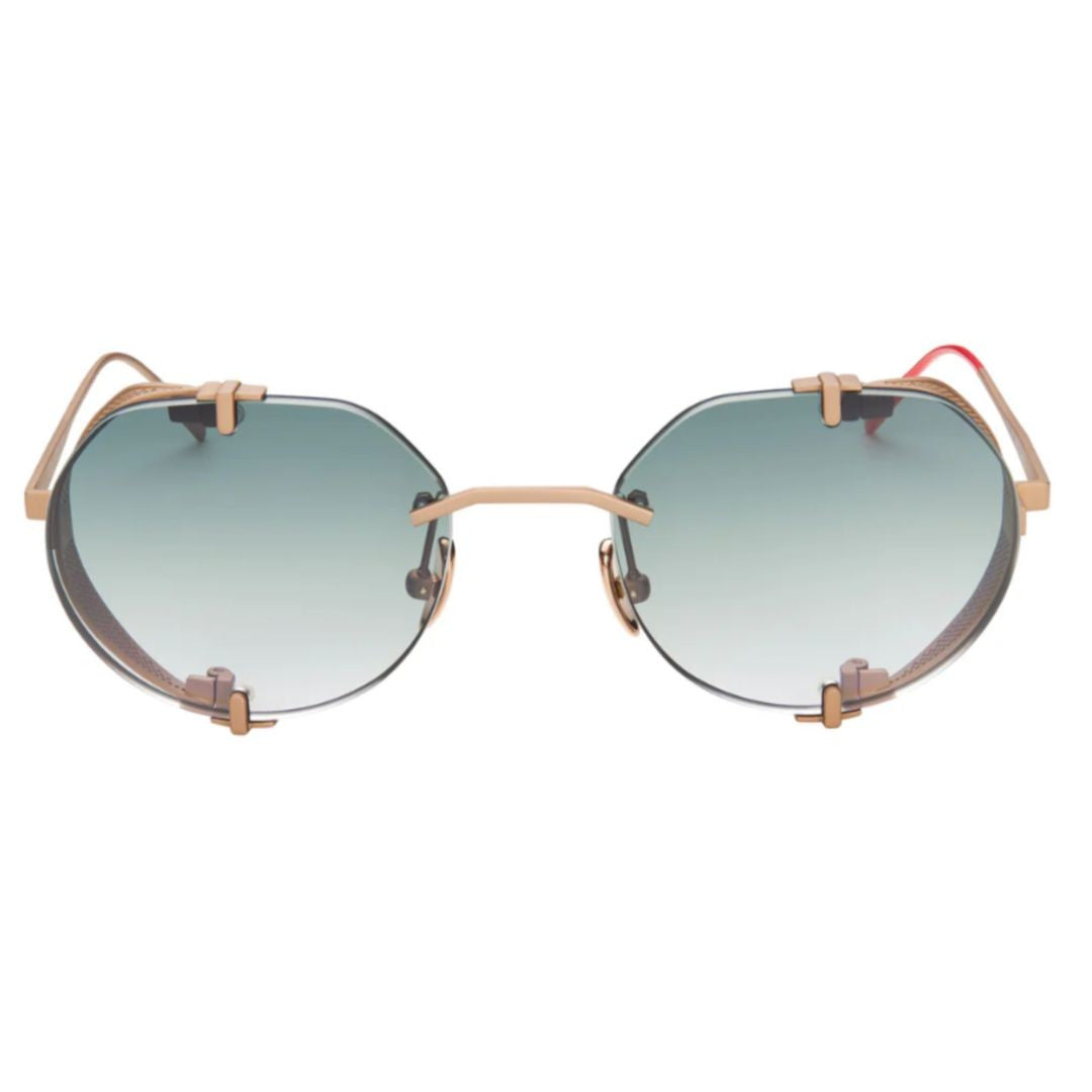 Vysen Uttar Ut-3 Geometric Titanium Sunglasses With Gradient Blue Tint