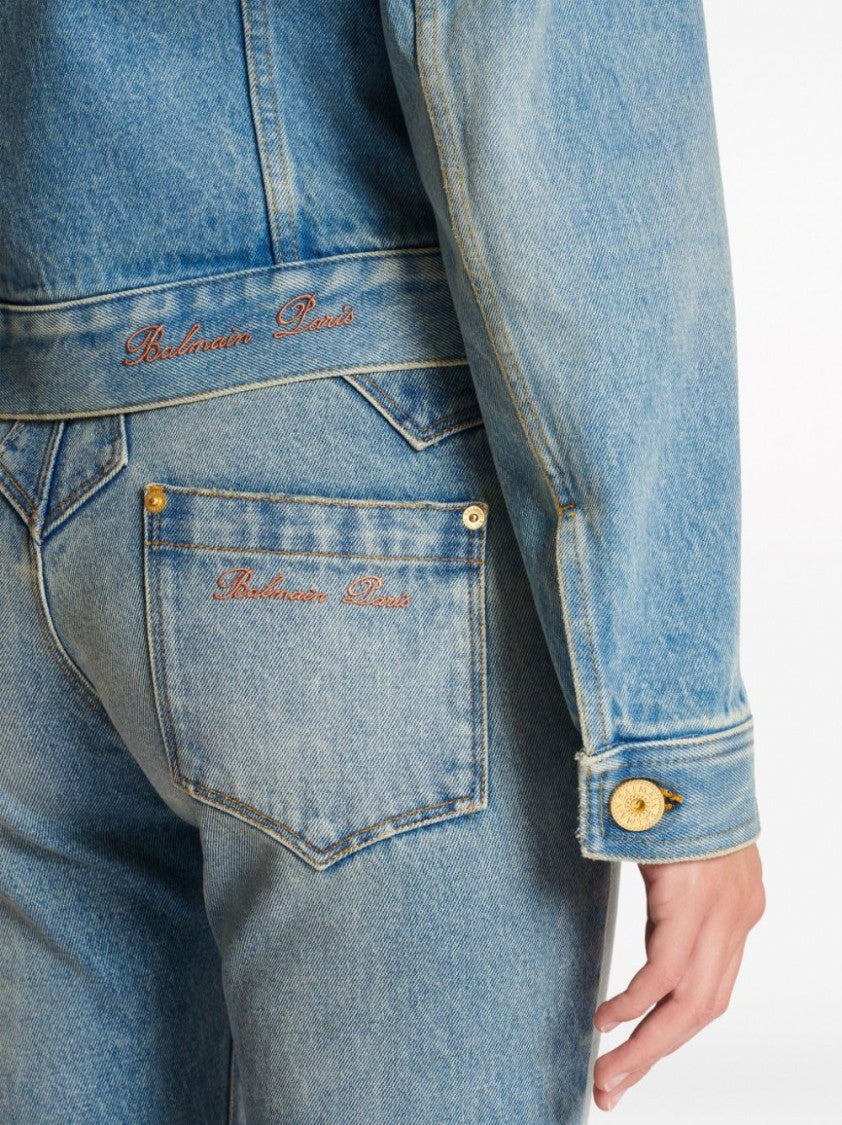 Balmain Cropped Denim Jacket