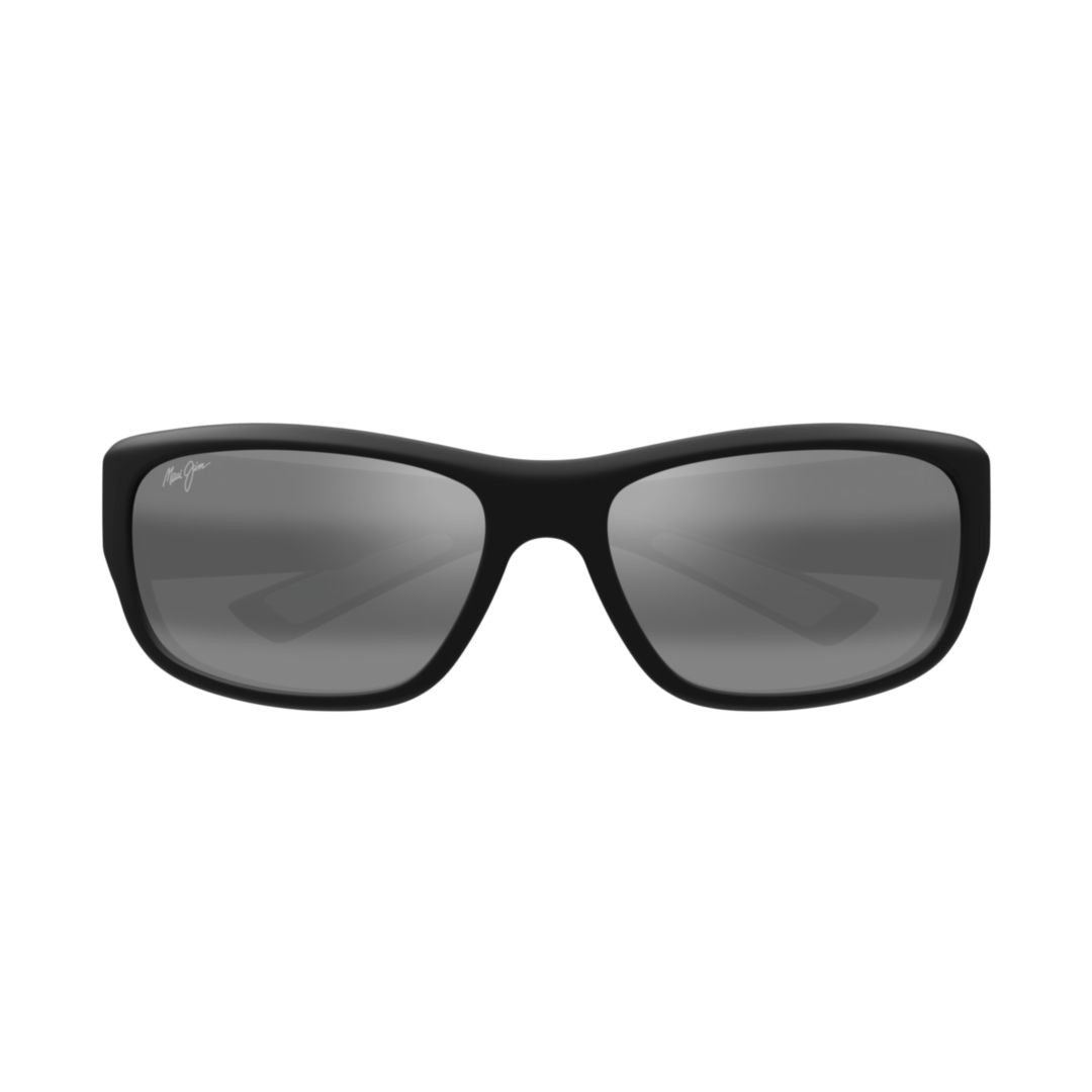Maui Jim Maukele Rectangular Matte Black Sunglasses With Integrated Lenses
