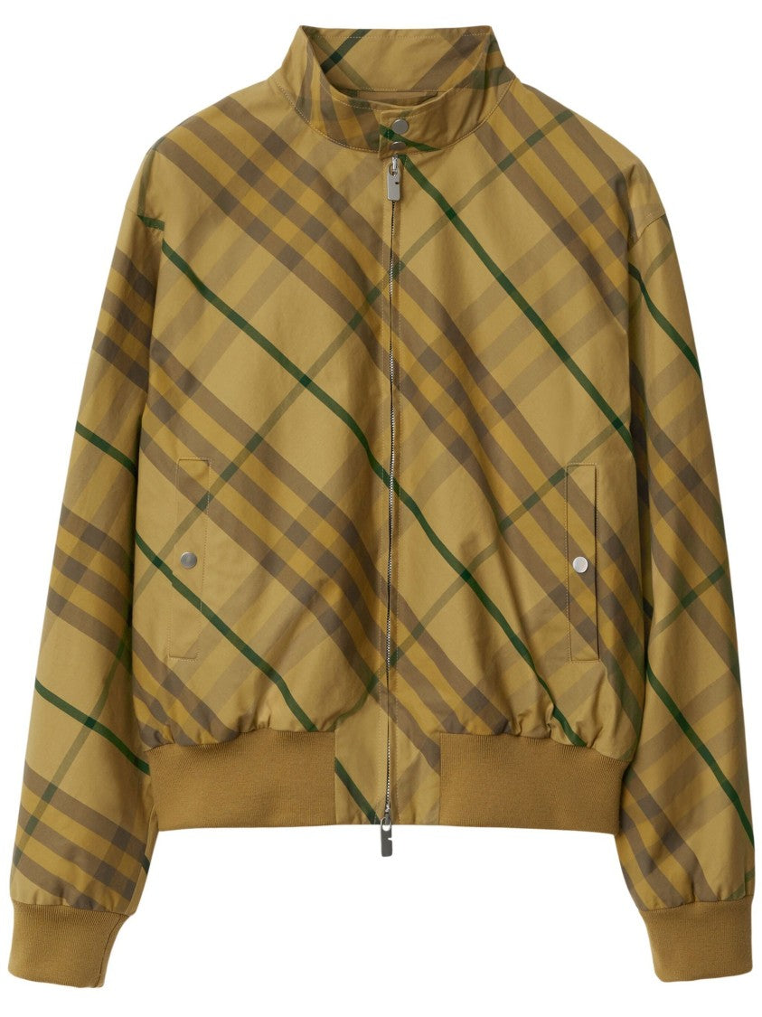 Burberry Check Brown Cotton Bomber Jacket