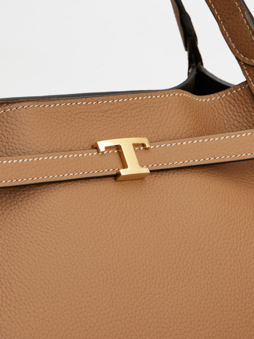 Tod's Textured Leather T-Clasp Handbag